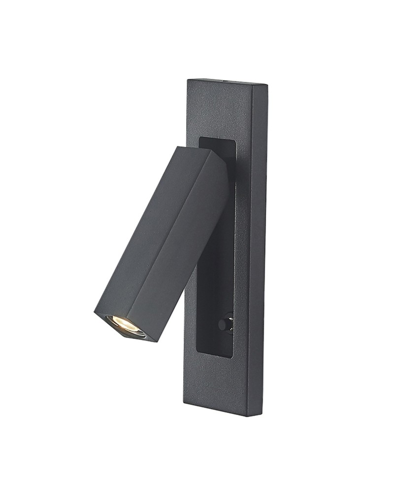 GOKOVA * APLIQUE NEGRO LECTOR LED EMPOTRABLE 3W 3000K