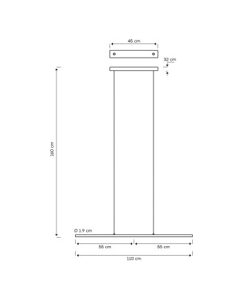 TORCH * COLGANTE NEGRO LED 22W 3000K