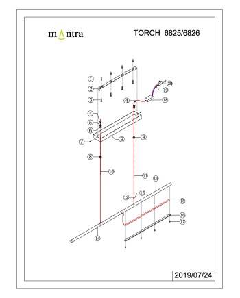 TORCH * COLGANTE NEGRO LED 22W 3000K