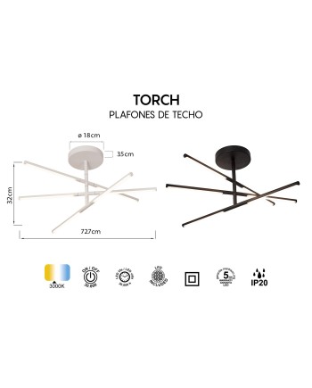 ***OFER/DES*** TORCH * PLAFÓN BLANCO LED 36W 3000K