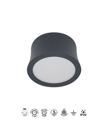 GOWER * FOCO LED NEGRO 7W 3000K