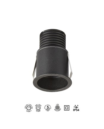 GUINCHO * MINI EMPOTRABLE LED 5W  3000K NEGRO