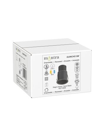 GUINCHO * MINI EMPOTRABLE LED 5W  3000K NEGRO