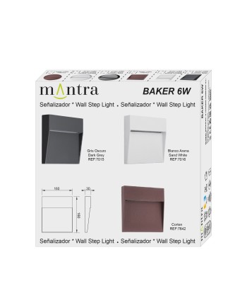 BAKER* SEÑALIZADOR CUADRADO 6W 3000K BLANCO
