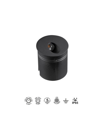 ASPEN * SEÑALIZADOR REDONDO 3W 3000K NEGRO
