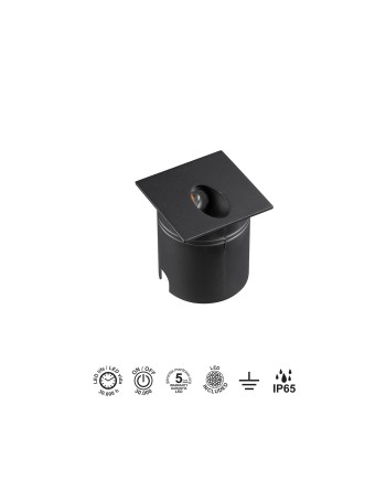 ASPEN * SEÑALIZADOR CUADRADO 3W 3000K NEGRO