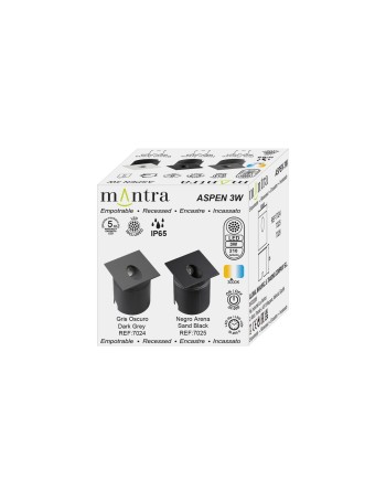 ASPEN * SEÑALIZADOR CUADRADO 3W 3000K NEGRO