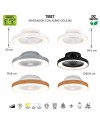 TIBET * VENTILADOR BLANCO 35W PLAFÓN LED 70W CON MANDO Y APP