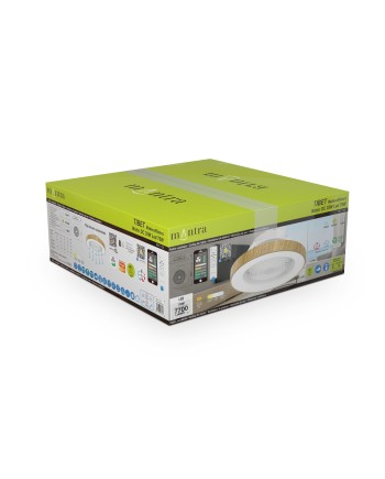TIBET * VENTILADOR MADERA/BLANCO 35W PLAFÓN LED 70W CON MANDO Y APP