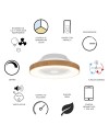 TIBET * VENTILADOR MADERA/BLANCO 35W PLAFÓN LED 70W CON MANDO Y APP