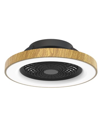 TIBET * VENTILADOR MADERA/NEGRO 35W PLAFÓN LED 70W CON MANDO Y APP