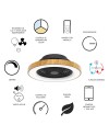 TIBET * VENTILADOR MADERA/NEGRO 35W PLAFÓN LED 70W CON MANDO Y APP
