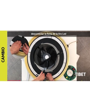 TIBET * VENTILADOR MADERA/NEGRO 35W PLAFÓN LED 70W CON MANDO Y APP