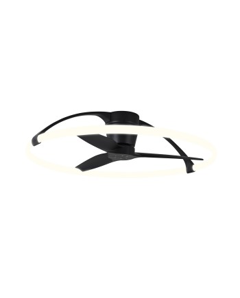 NEPAL * VENTILADOR NEGRO LED CON MANDO