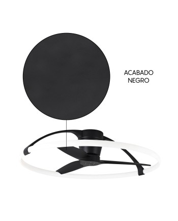 NEPAL * VENTILADOR NEGRO LED CON MANDO