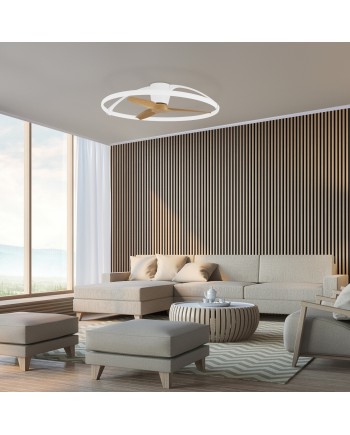 NEPAL * VENTILADOR BLANCO/HAYA LED CON MANDO