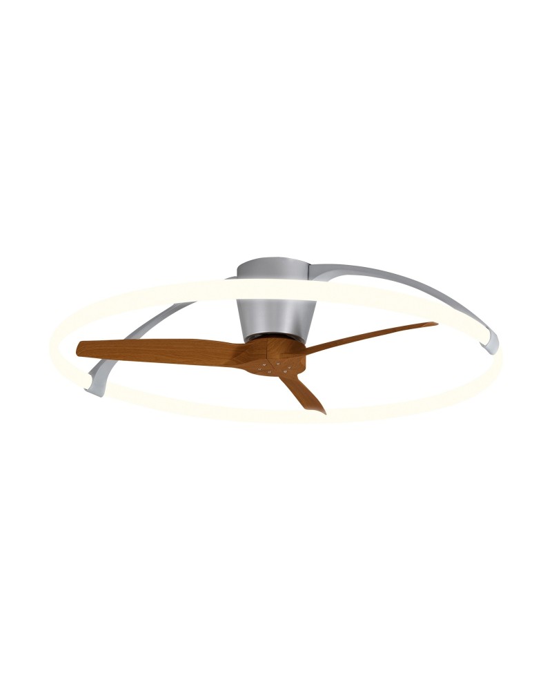 NEPAL * VENTILADOR PLATA/NOGAL LED CON MANDO