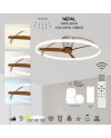 NEPAL * VENTILADOR PLATA/NOGAL LED CON MANDO