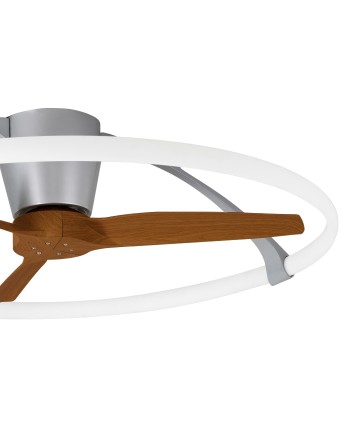 NEPAL * VENTILADOR PLATA/NOGAL LED CON MANDO