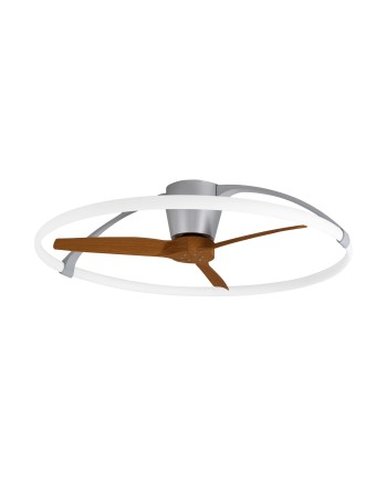 NEPAL * VENTILADOR PLATA/NOGAL LED CON MANDO