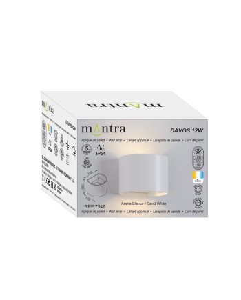 DAVOS * APLIQUE EXTERIOR RED. LED* 2*6W 4000K  BLANCO