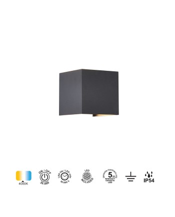 DAVOS * APLIQUE EXTERIOR LED* 2*6W 4000K GRIS OSCURO