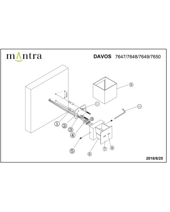 DAVOS * APLIQUE EXTERIOR LED* 2*6W 4000K  BLANCO