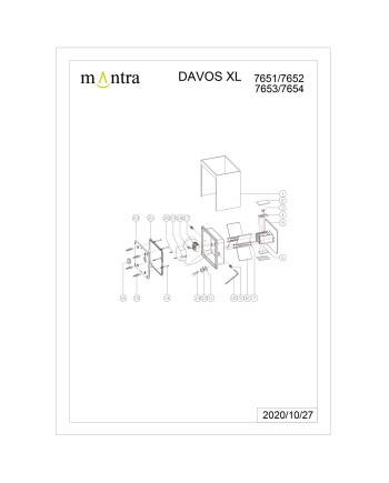 DAVOS XL * APLIQUE EXTERIOR LED* 2*10W 4000K NEGRO ARENADO