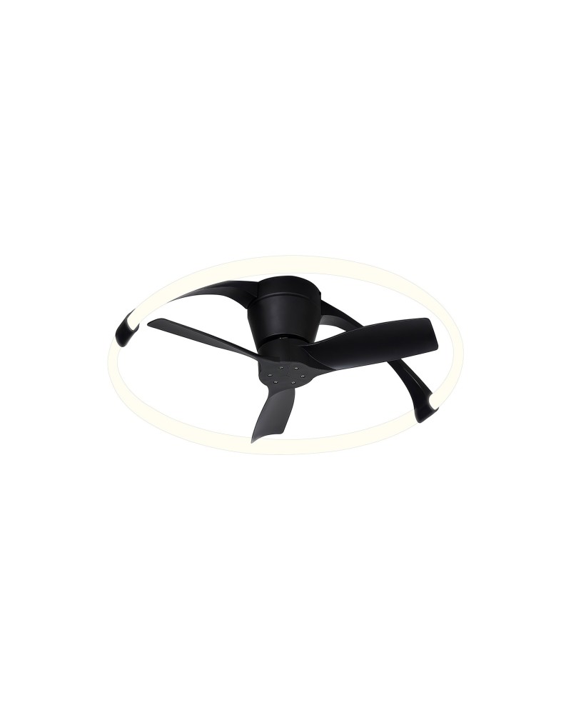 NEPAL MINI * VENTILADOR NEGRO LED CON MANDO