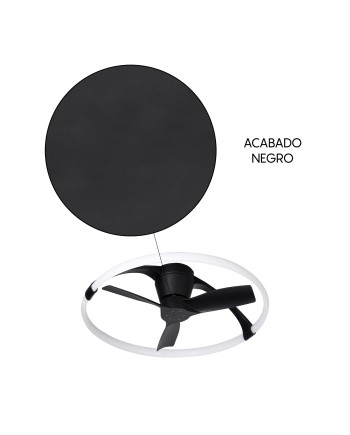 NEPAL MINI * VENTILADOR NEGRO LED CON MANDO