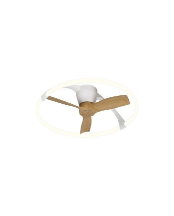 NEPAL MINI * VENTILADOR BLANCO/MADERA LED CON MANDO