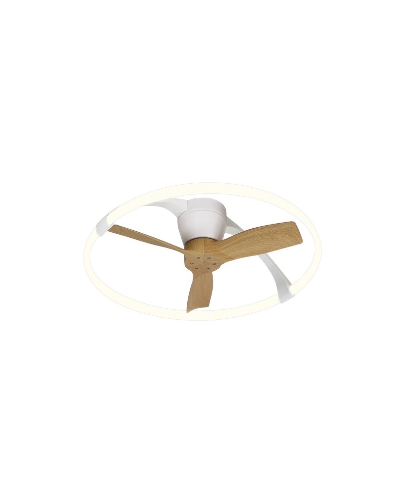 NEPAL MINI * VENTILADOR BLANCO/MADERA LED CON MANDO