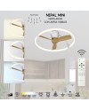 NEPAL MINI * VENTILADOR BLANCO/MADERA LED CON MANDO
