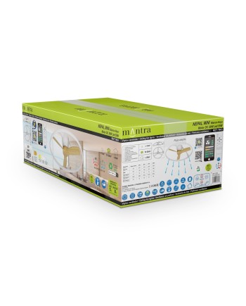 NEPAL MINI * VENTILADOR BLANCO/MADERA LED CON MANDO