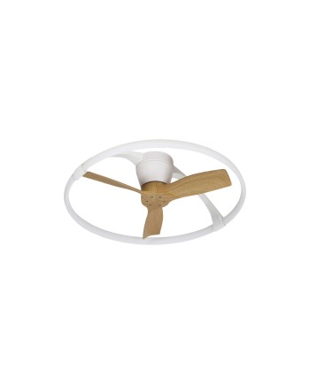 NEPAL MINI * VENTILADOR BLANCO/MADERA LED CON MANDO