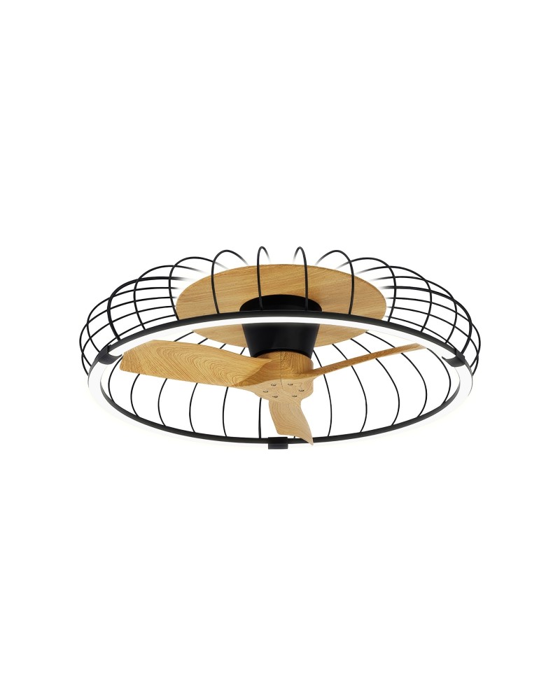 NATURE * VENTILADOR PLAFÓN LED NEGRO CON MANDO