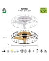 NATURE * VENTILADOR PLAFÓN LED NEGRO CON MANDO