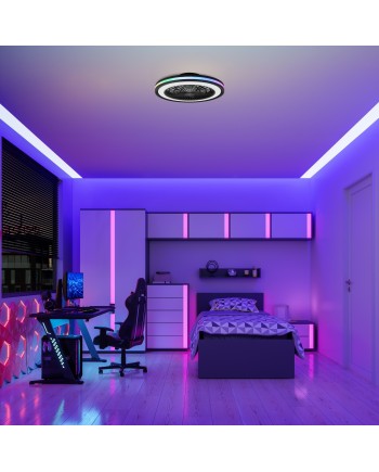 GAMER * PLAFÓN / VENTILADOR - NEGRO - RGB - 56 CM  -  4200LM