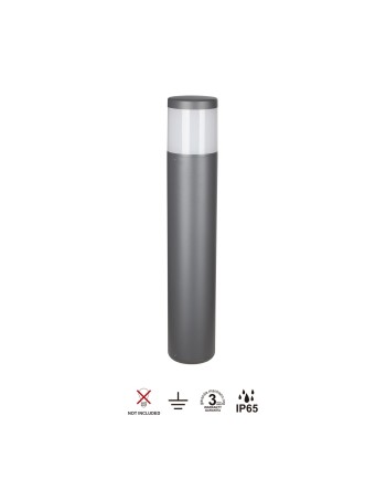 CHICAGO * BALIZA EXTERIOR GRIS OSCURO RED. 65CM IP65 E27