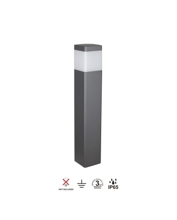 CHICAGO * BALIZA EXTERIOR GRIS OSCURO CUA. 65CM IP65 E27