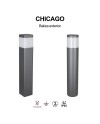 CHICAGO * BALIZA EXTERIOR GRIS OSCURO CUA. 65CM IP65 E27