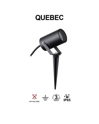 QUEBEC * PIQUETA EXTERIOR NEGRA IP65 GU10