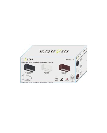 UTAH * APLIQUE EXTERIOR BLANCO IP65 - 1L*E27
