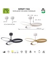 INFINITY FAN * Ventilador NEGRO LED 20W-3000K-5000K