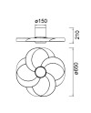 ROSE * PLAFÓN / VENTILADOR - NEGRO
