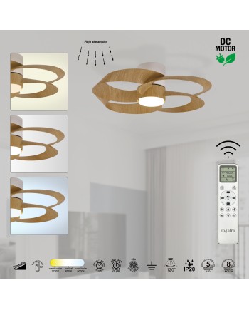 ROSE* PLAFÓN / VENTILADOR - BLANCO+MADERA