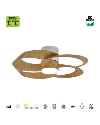 ROSE* PLAFÓN / VENTILADOR - BLANCO+MADERA