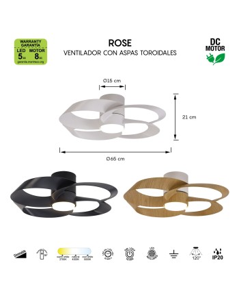 ROSE* PLAFÓN / VENTILADOR - BLANCO+MADERA