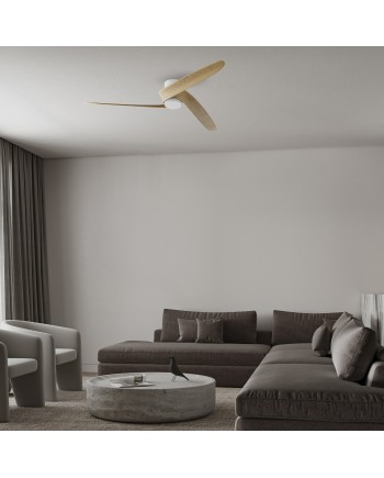 GROENLAND M* Ventilador LED BLANCO-MADERA 24W-2700K-5000K *****F*****