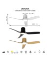 USHUAIA * PLAFÓN / VENTILADOR - NEGRO
